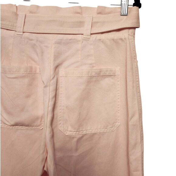 ALC Light Pink Coburn Waist Tie Tapered Pants Size 4 Cotton Linen Blend - Picture 7 of 11